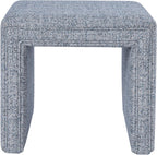 HomePop 19" Modern Waterfall Ottoman - Blue Gray Woven Fabric