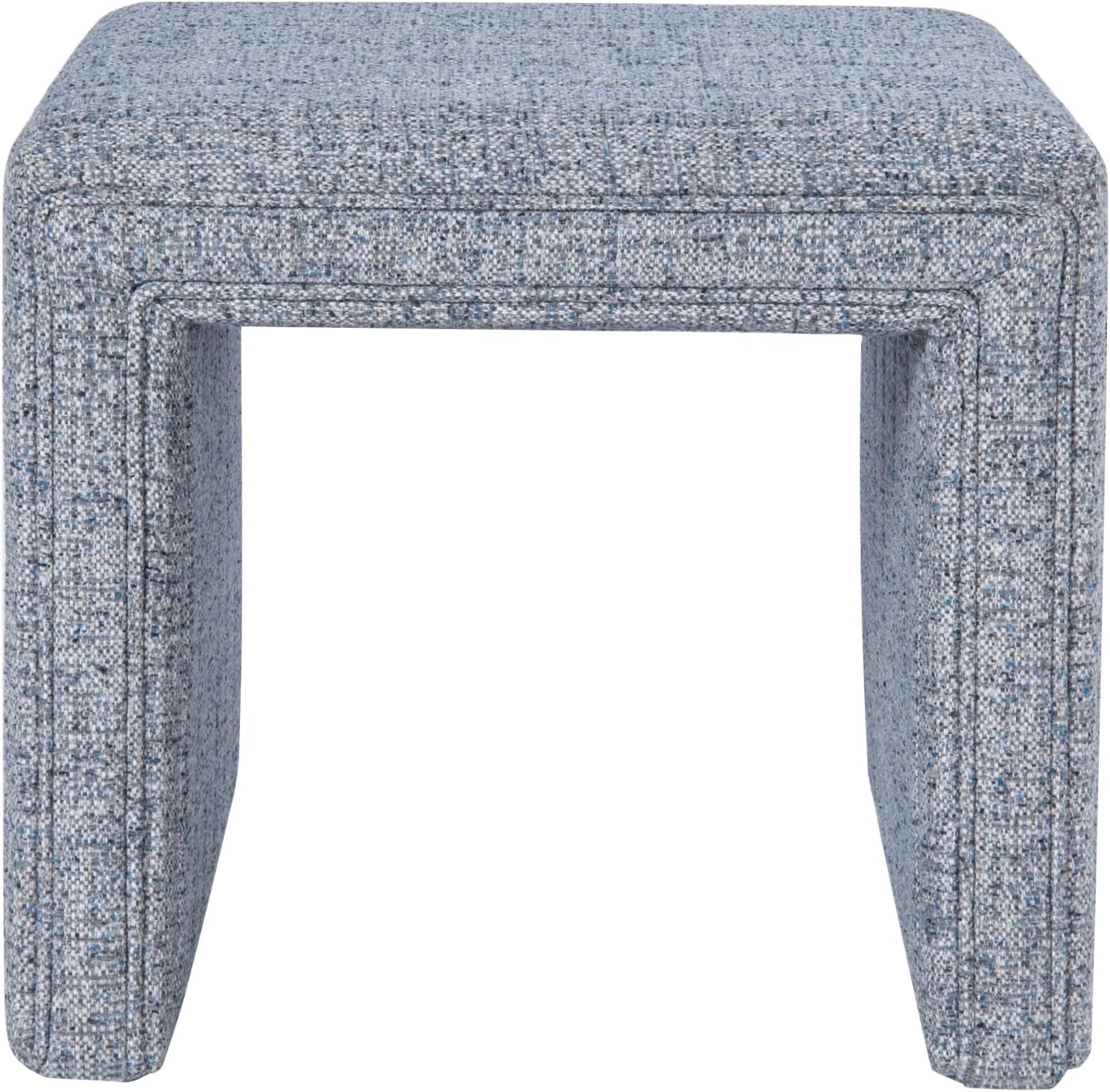 HomePop 19" Modern Waterfall Ottoman - Blue Gray Woven Fabric