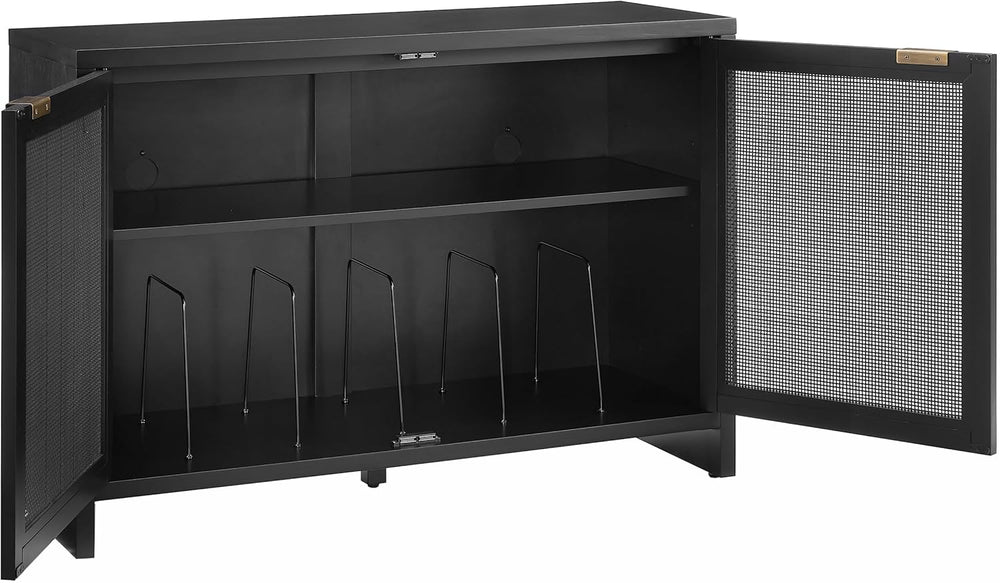 Crosley Furniture Kenji Media Console, Record Player Stand with Vinyl Storage...