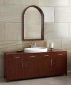 Kate and Laurel Hutton MidCentury Modern Farmhouse Arch Mirror, 24" x 36", Walnut Brown Finish