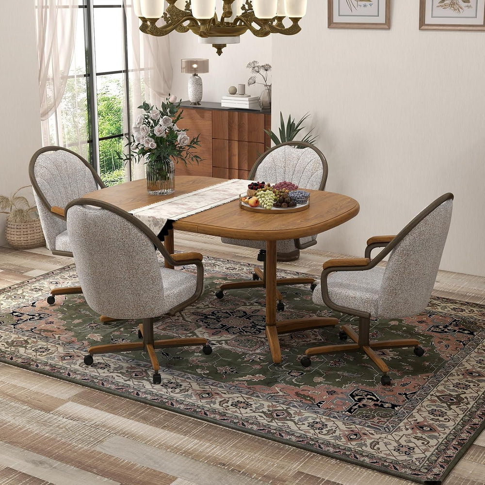 Chromcraft D7775 4pc Swivel Tilt Kitchen Dining Chair - Bronze-Chestnut | Pre...