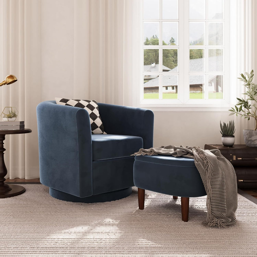 360° Swivel Accent Chair and Storage Ottoman Set of 2