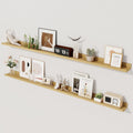 Axeman Oak Floating Shelves - 55 Inch Picture Ledge Shelf Set of 2 - Oak Wall Shelves with Lip - Picture Shelf for Wall with Ledge - Photo Ledge Shelves for Pictures Nursery Books