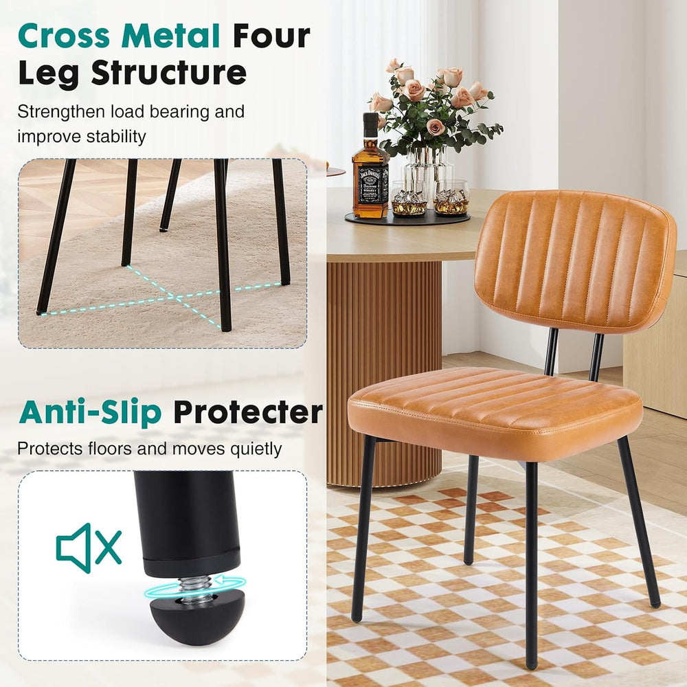 OLIXIS Dining Chairs Set of 6, Mid Century Modern Kitchen Chairs | Faux Leath...