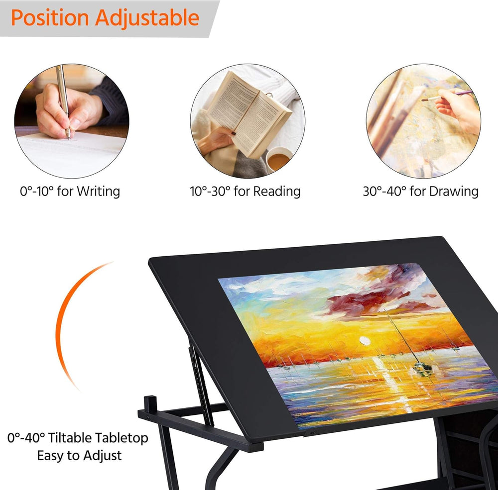 Topeakmart Height Adjustable Drafting Table Art Craft Desk Work Station Hobby...