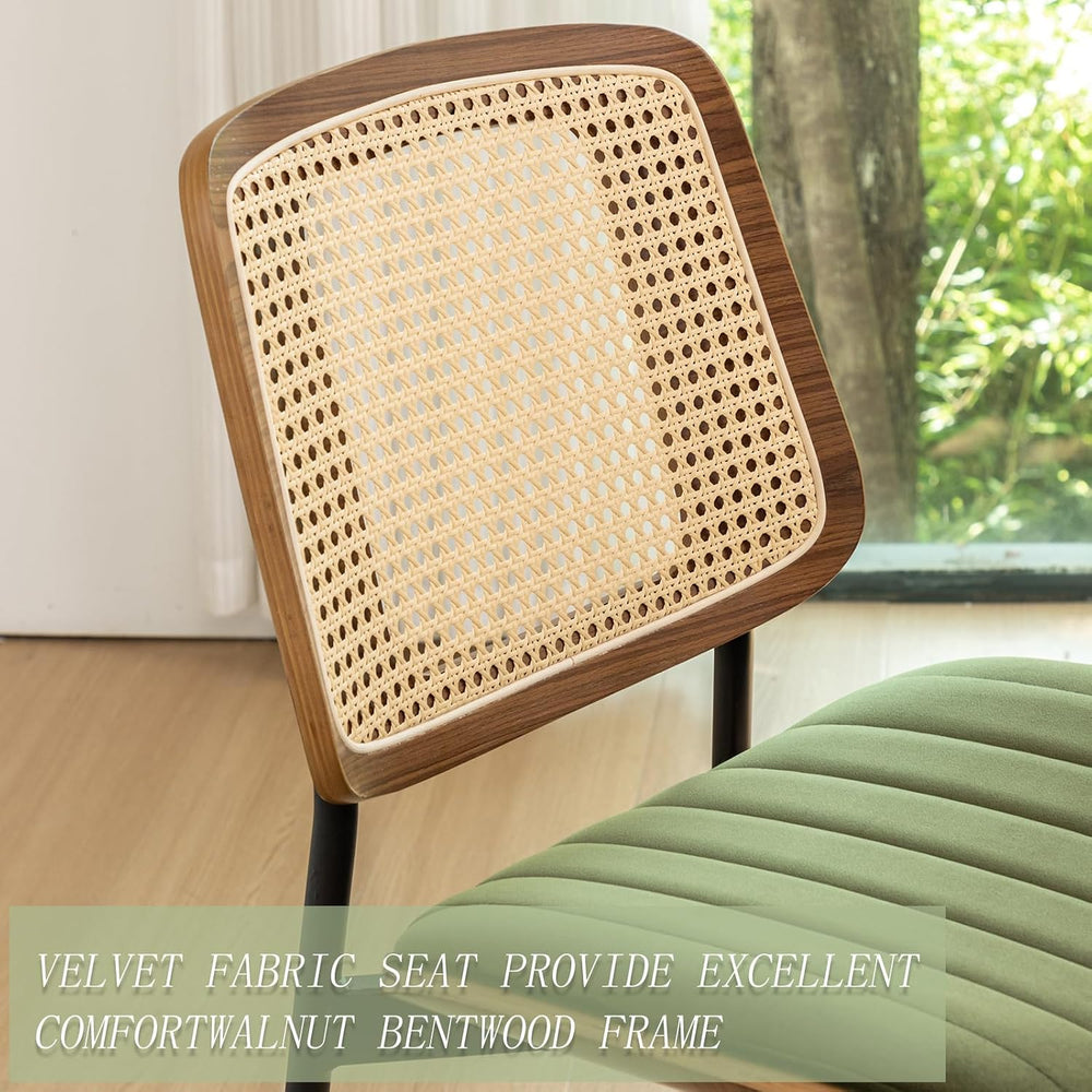LUNLING Dining Chairs Set of 4 Mid Century Modern Retro Green Velvet Kitchen ...