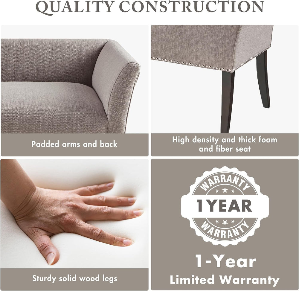 Madison Park Accent Bench, Upholstered with Nailhead Trim, & Padded Seat ...