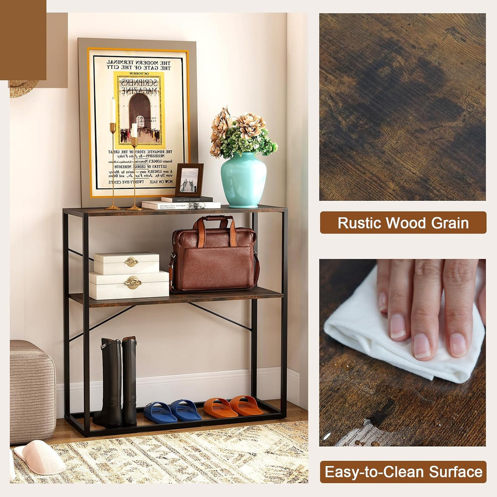 Giantex 36" Narrow Console Table, 2-Tier Entryway Tables with Wood Grain...
