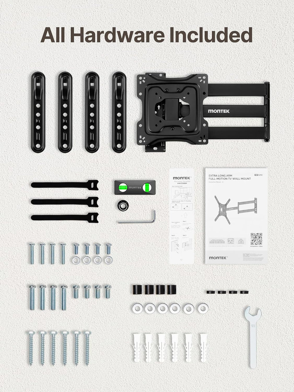 monTEK 29 Inch Long Arm TV Wall Mount for 23-65 Inch TVs | Long Extension TV ...