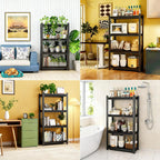 Kitchen Storage Rack,2 Tier Metal Shelving Unit,Small Pantry Shelves for Kitchen Counter,Shelf Organizer for Baker/Book, 20”Wx14”Dx22”H (4Tier-16 w*10”D*44" H)