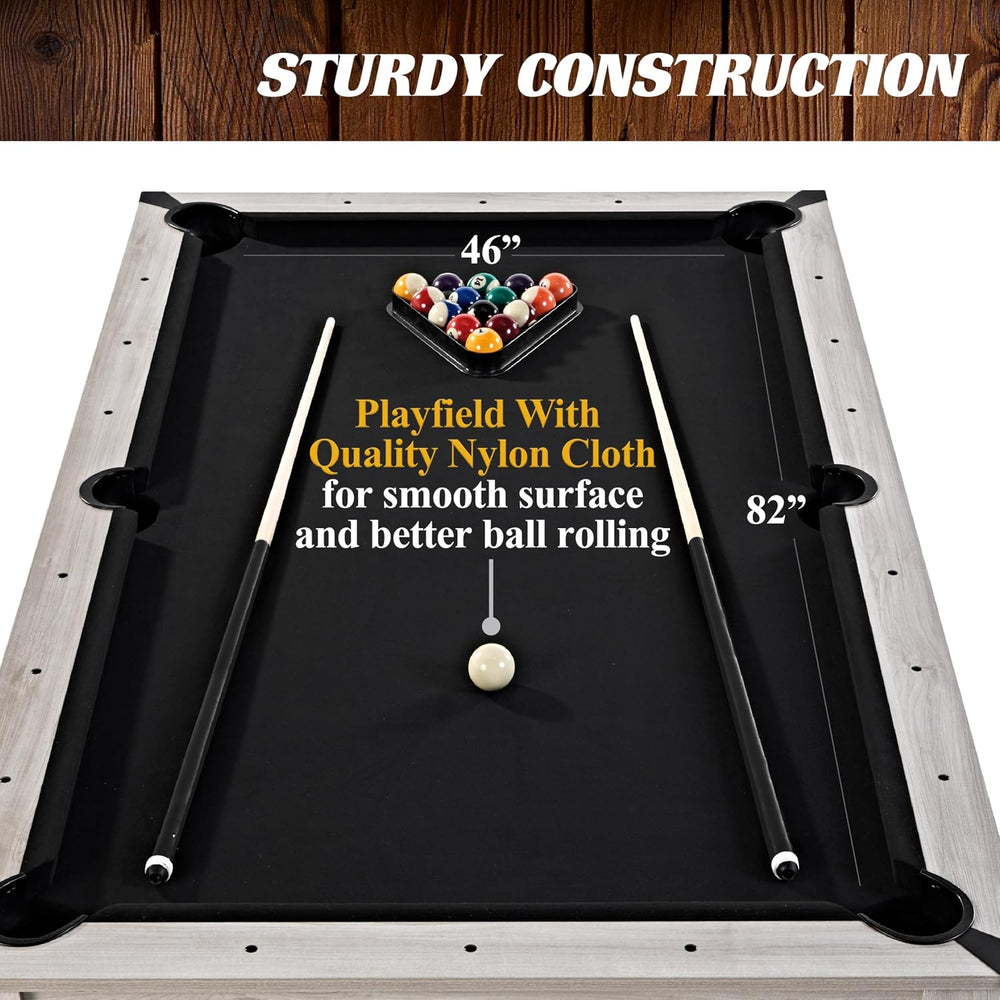 Barrington Billiards 7Ft Combo Table 3-in-1 Pool Table, Dining & Ping Pong