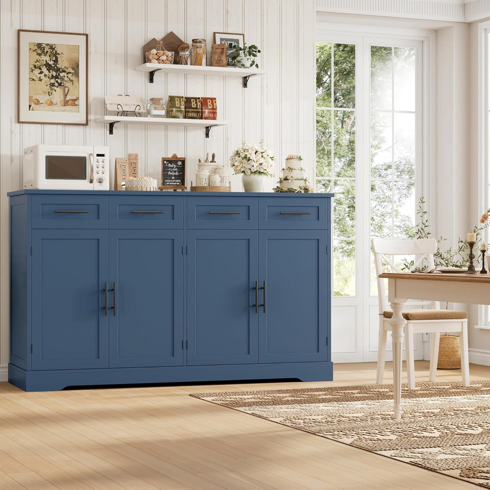 HOSTACK 60" Large Buffet Sideboard with Storage, 36" Tall Kitchen B...