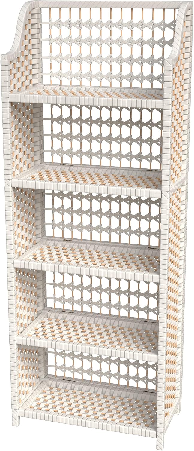 Red Lantern 53" Natural Fiber Shelving Unit - White