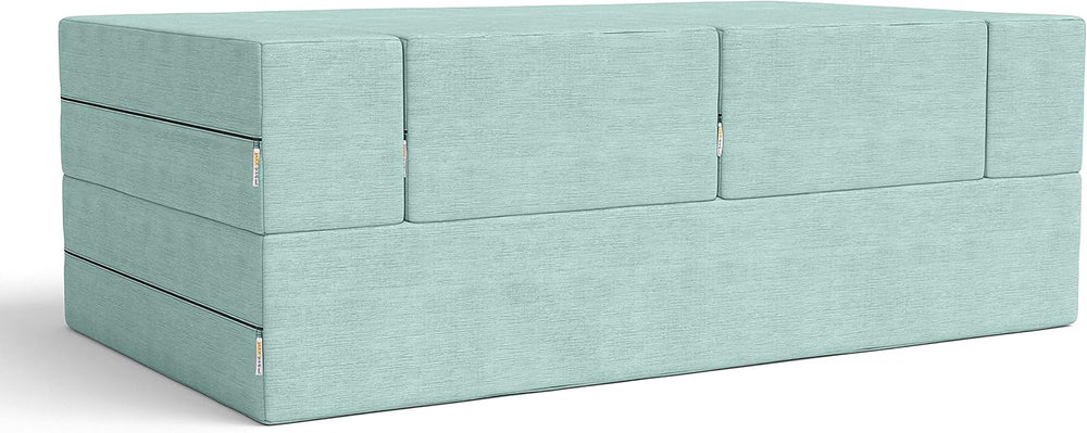 Jaxx Zipline Convertible Sleeper Loveseat & Ottomans, Textured Microvelve...
