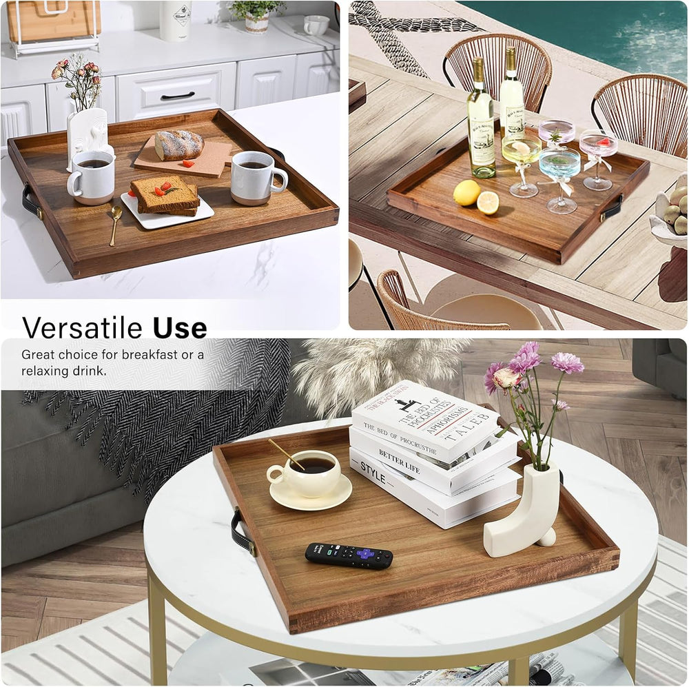 Joy&Grace Extra Large Square Ottoman Tray for Living Room Coffee Table 21...