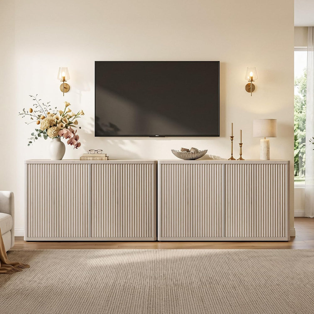 SICOTAS Buffet Cabinet with Storage Accent Sideboard with 4 Doors 66.3" ...