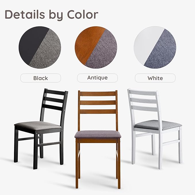 Livinia Seattle Modern Farmhouse Kitchen Dining Room Chair Set of 2, Solid Wo...