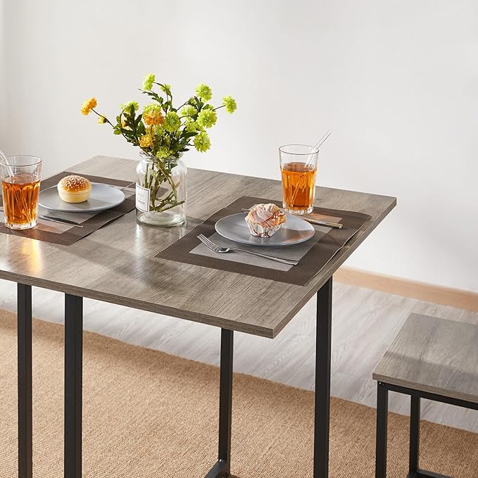 Yaheetech Dining Table Set for 4 Industrial Kitchen Table with 4 Chairs, Spac...
