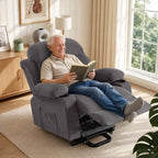 BOSMILLER Electric Power Lift Recliner Chair Sofa with Massage and Heat for Elderly,Lift Chair with Cup Holder & Side Pockets for Living Room