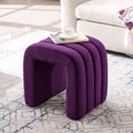 Flouki Velvet Vanity Stools, Multifunctional Arch Ottomans, Small Arch Ottoman, Ottomans for Bedroom, Dorm, Side Table Seat for Living Room, Entryway (Purple)