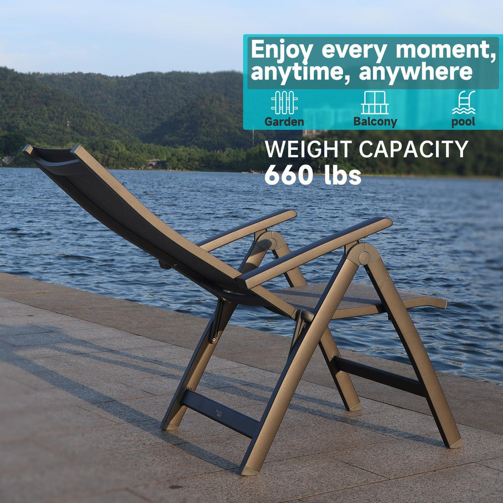 Folding Chair, Indoor & Outdoor Balcony, Patio Porch, Garden Lawn, Pool, ...