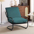Peace nest Comfy Accent Chair Modern Living Room Bedroom Armchair with Mental Frame Comfortable Shredded Foam Cushion for Balcony Lounge Reading Meeting Room Blue