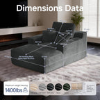 68" Oversized Boneless Chaise Lounge Chair, Cloud Reading Sofa | Oversized Comfort, Boneless Design, High-Density Foam, Deep Seat Support, Soft Corduroy, No Assembly