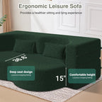 78" Convertible Folding Sofa Bed, 2-in-1 Full Size Floor Boneless Couch Bed, Loveseat sleeper Couch , Teddy Floor Sofa, Memory Foam Sleeper SofaBed, Small couches for small spaces, No Assembly (Green)