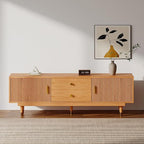 Mid Century Modern TV Stand for 80 inch TV, 70.9" Wood TV Console with 2 Storage Cabinet & 2 Drawers, Entertainment Center, Media Console for Living Room/Bedroom