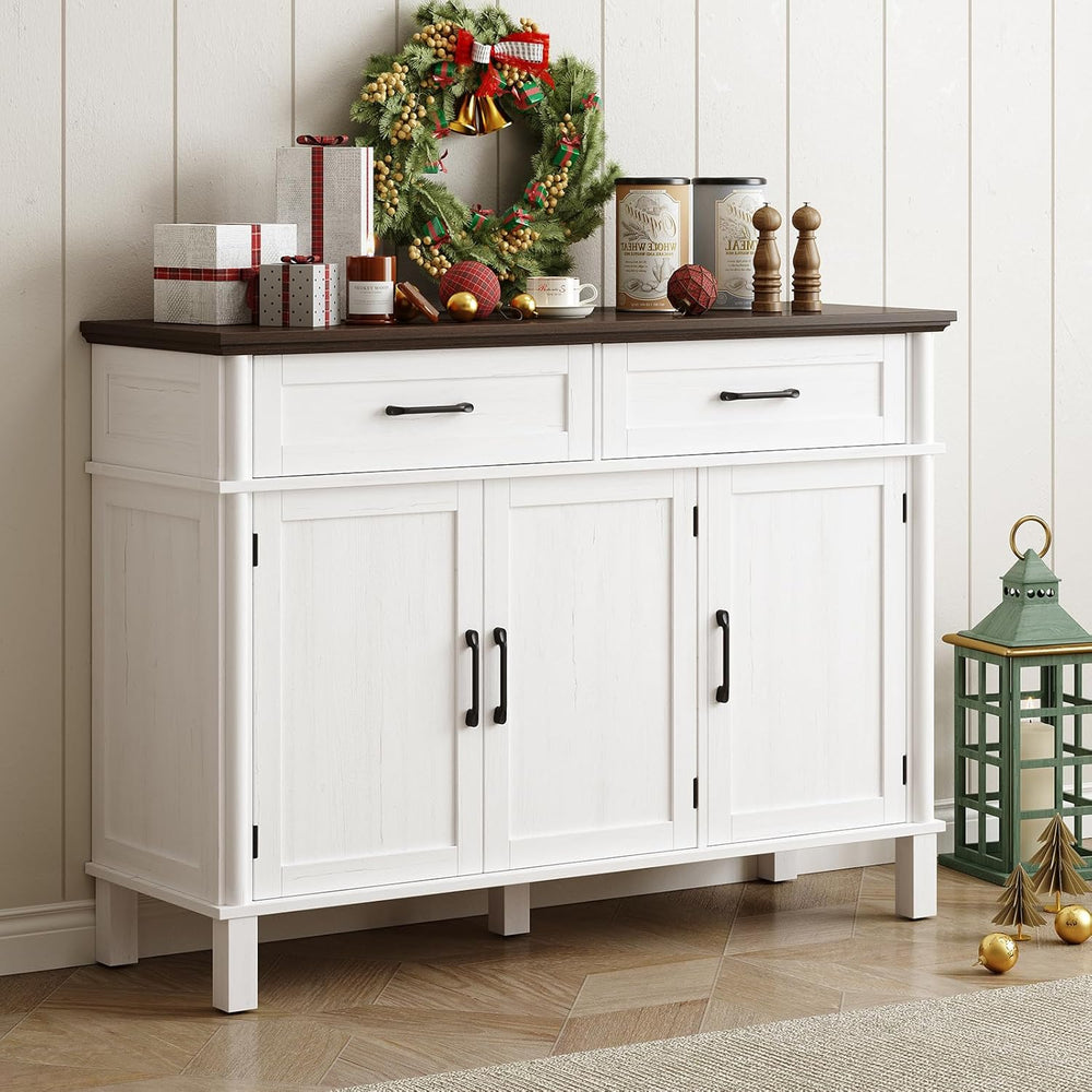 48 Inches Buffet Cabinet with Storage, Farmhouse Sideboard Buffet w/2 Drawers...