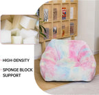 Cvortll Bean Bag Chairs for Kids, 27" Modern Rainbow Colors Beanbag Sofa with Sponge Filling & Comfy Soft Faux Fur, Kids Teens Bean Bags Chair Sofa for Bedroom, Living Room (Colorful)