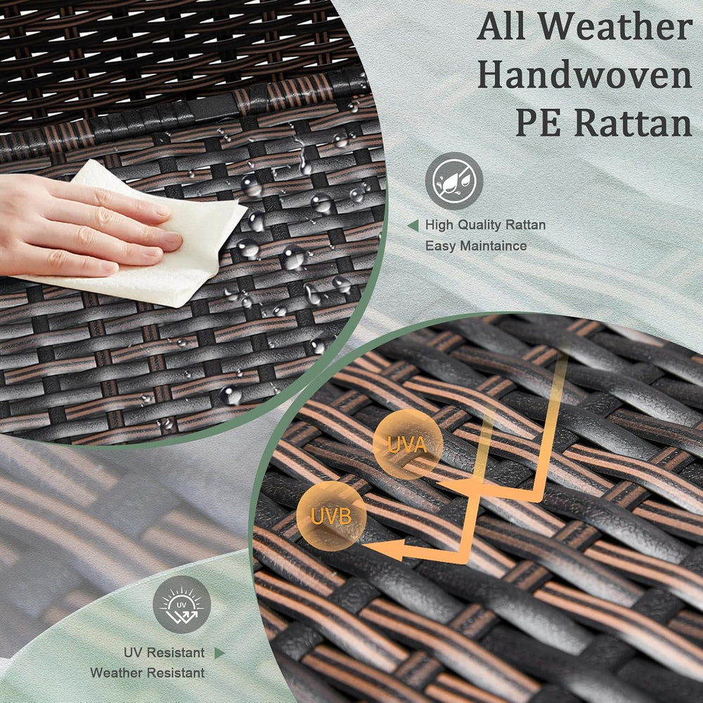 Outvita Brown Rattan 13 Gallon Outdoor Side Storage Table with Lid