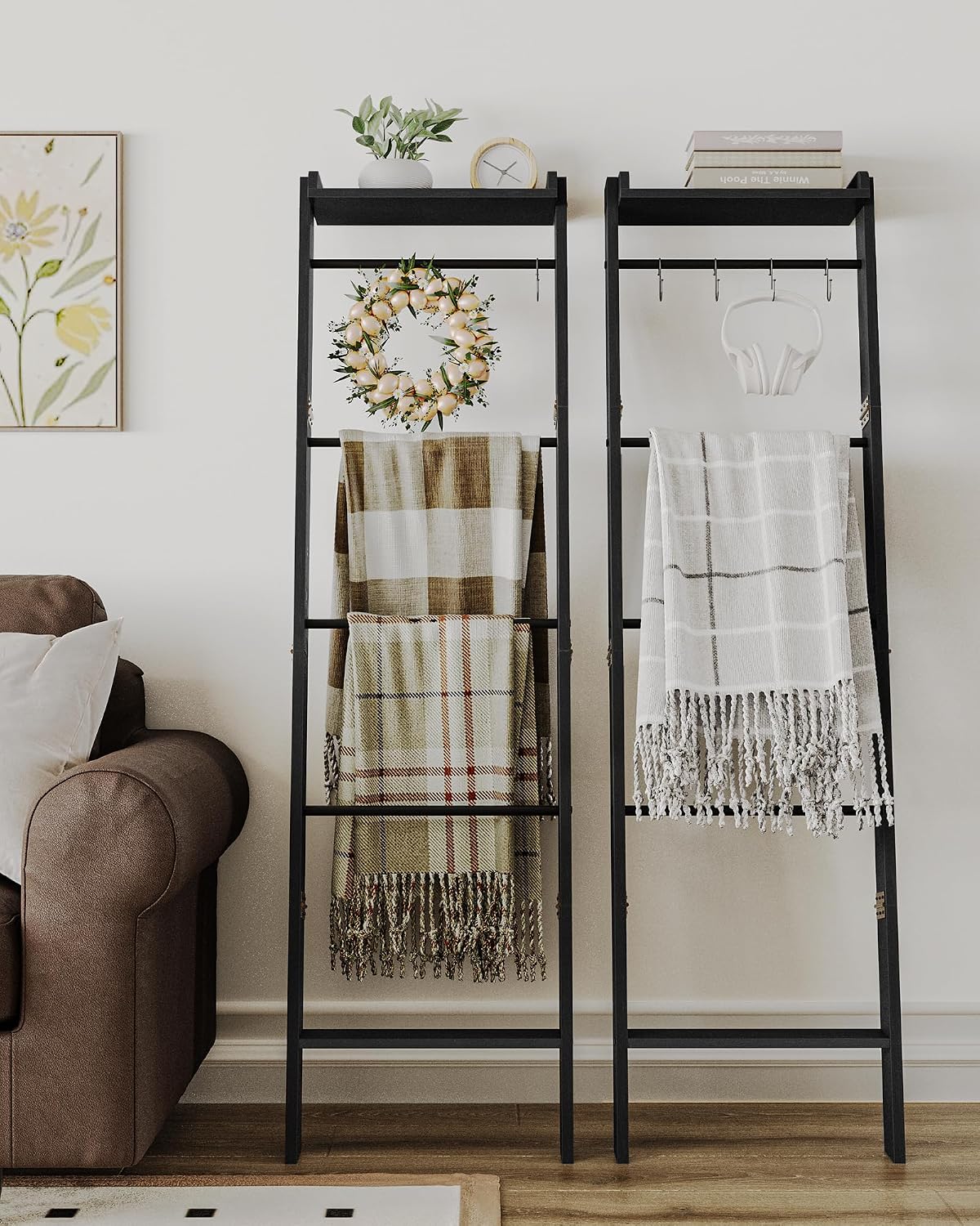 Hzuaneri Blanket Ladder Shelf for Living Room BR02104BBR35804B