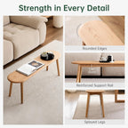 100% Solid Oak Dining Bench, Wood Bench for Bedroom End of Bed with Rounded Corners, Entryway Benches for Dining Room, Kitchen, Living Room (Natural Oak, 39.4")