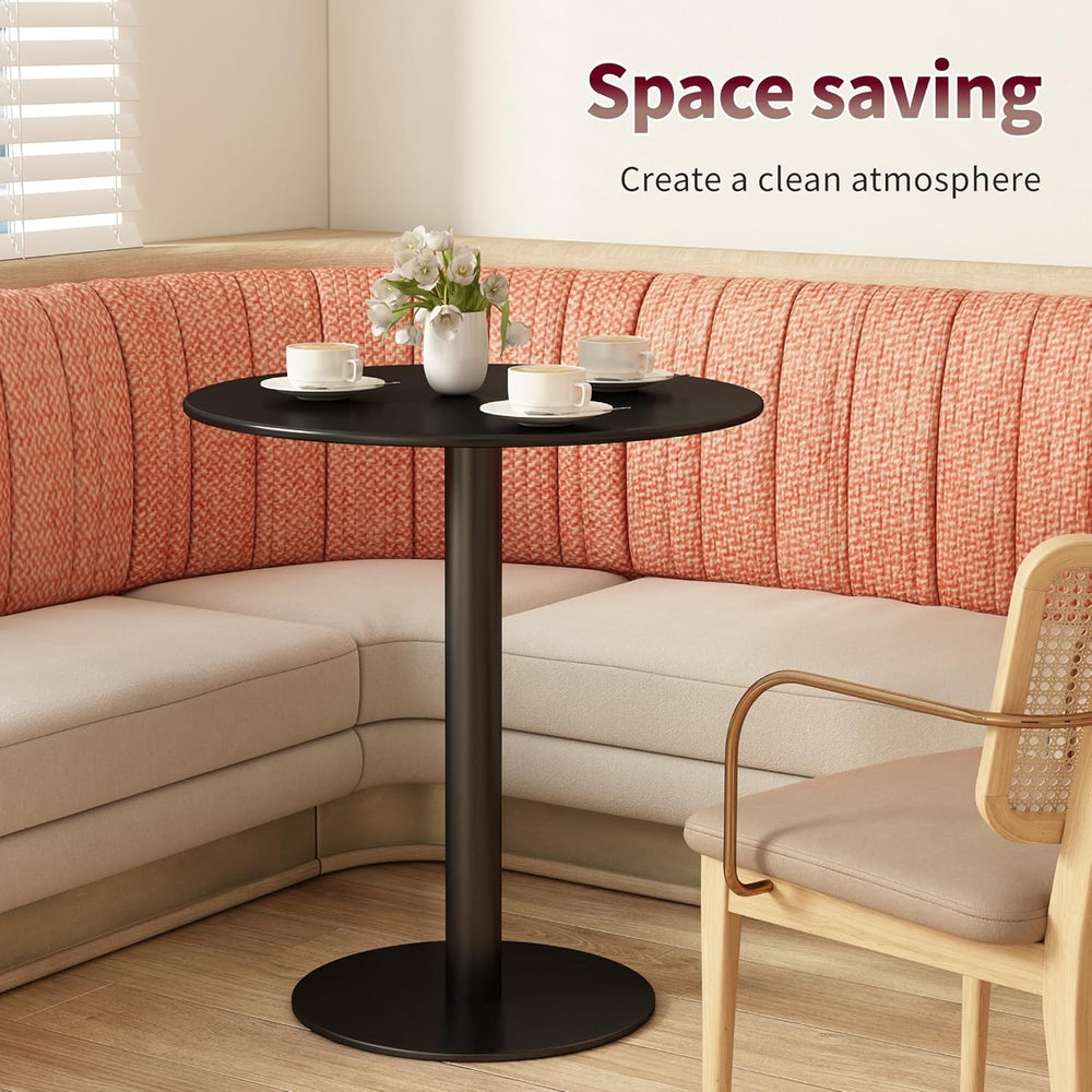 Round Dining Table 24" Circle Tulip Table with Metal Thickened Tabletop ...