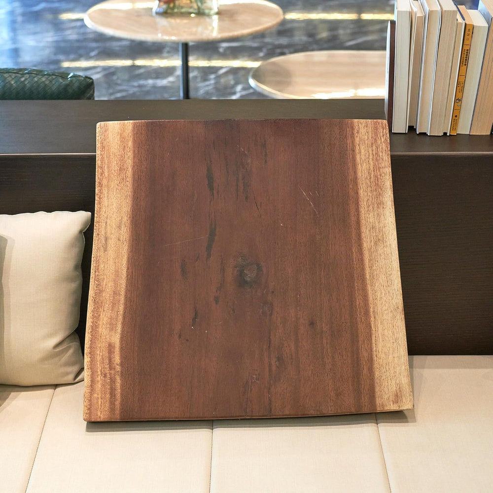 Square Teak Wood Slice Slab Side Table Top 17.7"x17.7"x1.96" L...