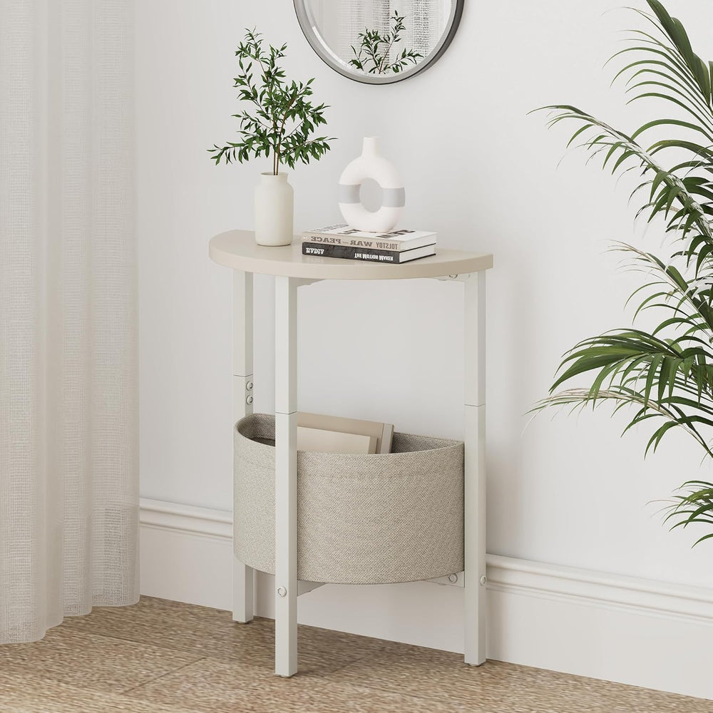 Vagusicc Small Round Side Table End Table, Tall Accent Table with Storage Bas...