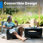 Step2 Switchback Adirondack Chair for Patio, Porch, Pool, Fire Pit, Deck, Durable Outdoor Seat with Back Support for Adults, Harbor Gray