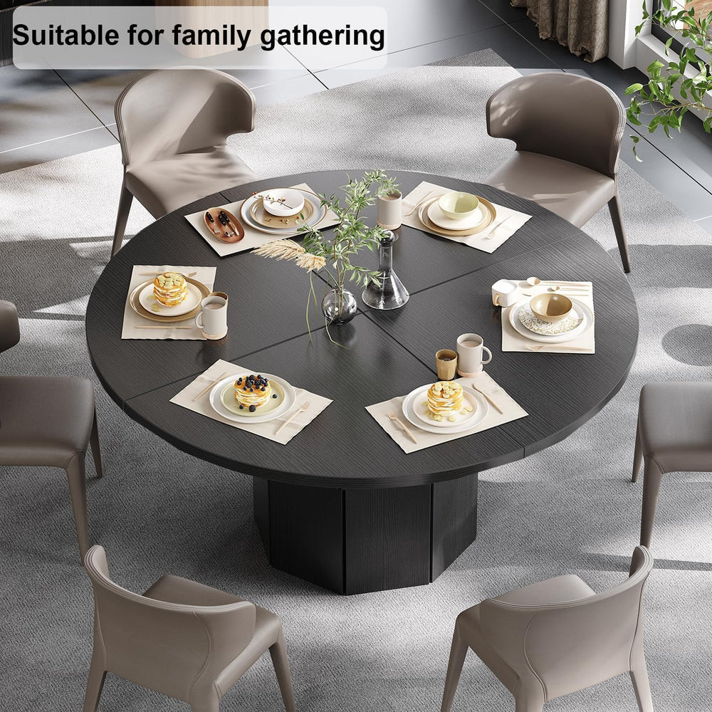 Large Round Foldable Table Top, 47.2-70.9'' inch Wood Table Top, Roun...