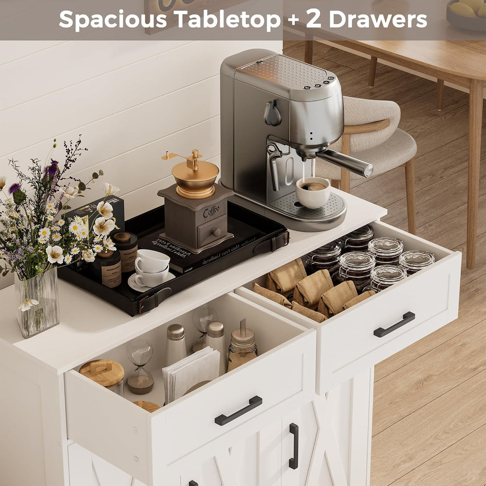 Coffee Bar Storage Cabinet with Drawers, Kitchen Buffet Cabinet
