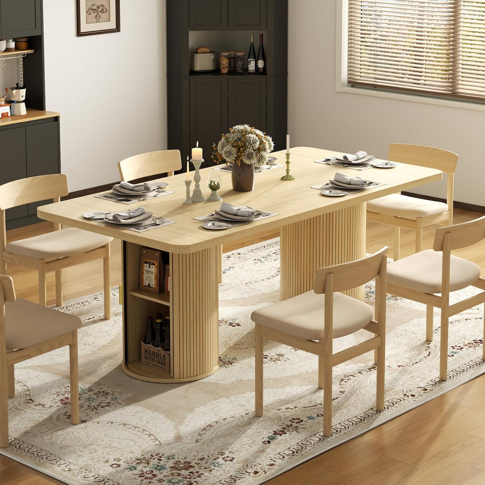 Gyfimoie 79" Dining Table for 8 to 10 People,Farmhouse Kitchen Dining Ro...