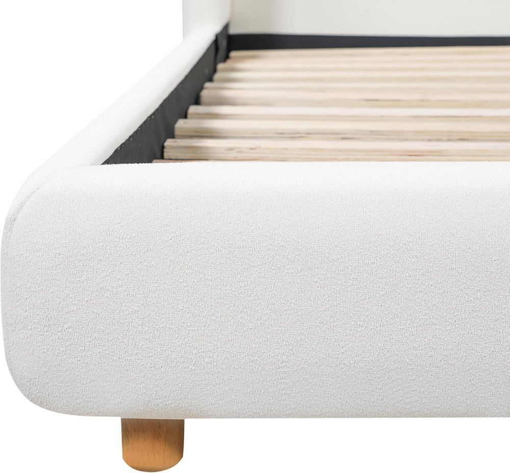 Christopher Knight Home Astry Boucle Upholstered Queen Size Bed Frame with Wi...