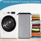 SNIGJAT Extra Large Laundry Hamper, 100 L Tall Laundry Basket with Sturdy Handles, Dirty Clothes Basket for Bedroom, Large Hamper, Sturdy Storage Organizer for Clothes Toys Grey