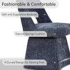VKNOW Upholstered Swivel Dining Chairs, Modern Dining Room Chairs with Open Back, Chenille Fabric Kitchen Chairs for Dining Room, Living Room, Bedroom, Vanity, Blue(1 Pack)