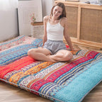 MAXYOYO Japanese Floor Mattress Futon Mattress, 4" Thicken Tatami Mat Sleeping Pad Foldable Roll Up Mat Boys Girls Dormitory Pad Kids Floor Lounger Pillow Bed, Charcoal Grey, Queen Size