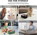 OIASKET 6 Pack Small Storage Baskets for Shelves, Basket for Organizing | Baskets for Towel, Cute Decorative Storage Bins, Organizer Basket for Gifts Empty, 11.8''Lx7.8''Wx4.7''H-Brown