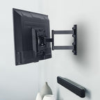 Amazon Basics Full Motion Articulating TV Wall Mount, with Swivel and Tilt, for 26" to 55" TVs and Flat Panels up to 80 Lbs, VESA Compatible, Single Stud, Black
