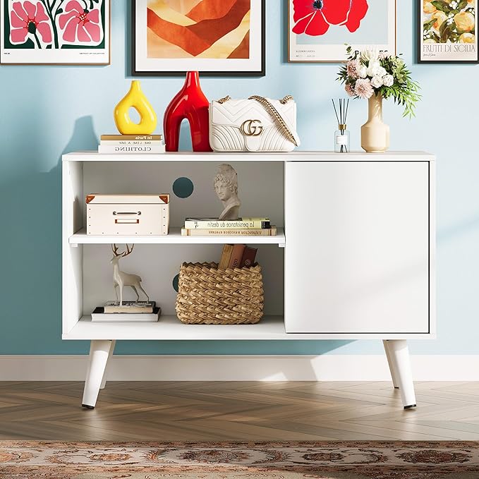 WLIVE TV Stand for 40 Inch TVs, Small Entertainment Center with Storage Cabin...