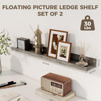 Axeman Floating Shelves for Wall - 24 Inch Picture Ledge Shelf Set of 2 - Rustic Picture Shelf for Wall with Ledge - Grey Floating Shelves with Lip - Photo Ledge Shelves for Pictures Nursery Books