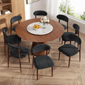 Wooden Dining Chair Set of 8, Modern Dining Chairs with with Curved Back, Fabric Upholstered Kitchen Dining Room Chairs with Adjustable Legs for Farmhouse Dining Living Room,Dark Grey